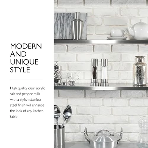 Budget 𧨠COLE & MASON Derwent Salt And Pepper Grinder Set - Stainless Steel Mills Include Gift Box, Gourmet Precision Mechanisms And Premium Sea Salt And Peppercor π - Image 6