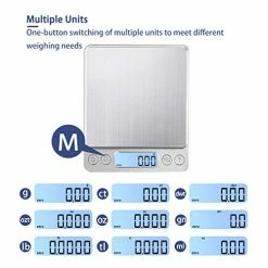 Hot Sale 👍 KUBEI Upgraded Large Range Small Kitchen Scale 1kg/0.01g, USB Charging Mini Food Electronic Scale, High Accuracy Cooking Scale, Pocket Scale With LCD Display 🌟