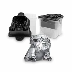 Outlet ✨ Tovolo Leak-Free, Slow-Melting Novelty Bulldog Silicone Sealed Lid Craft Ice Molds, Set Of Two, Charcoa ✨