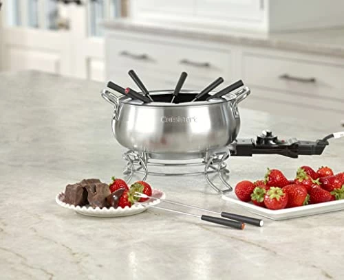 Best Pirce 𧨠Cuisinart CFO-3SS 3-Quart Electric Fondue Pot 1000-Watt Electric Fondue Set Is Suitable For Chocolate, Cheese, Broth And Or Oil, Stainless Steel π - Image 4