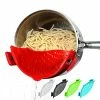 Budget 😍 Clip On Pasta Strainer Silicone - Universal Fit For All Pots And Bowls | Snap On Drainer For Pasta, Meat, Vegetables, Fruit | Silicone Colander For Kitchen | Easily Drain Food | Space Saving By Arlig Charcoa 😀