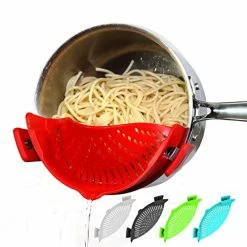 Budget 😍 Clip On Pasta Strainer Silicone - Universal Fit For All Pots And Bowls | Snap On Drainer For Pasta, Meat, Vegetables, Fruit | Silicone Colander For Kitchen | Easily Drain Food | Space Saving By Arlig Charcoa 😀