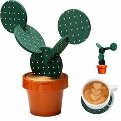 New 😀 Sirensky Cactus Coasters Set For Drinks Of 6 Pieces,Funny Coasters Cactus Gift With Flowerpot Holder For Home Office Bar Deco 🎁