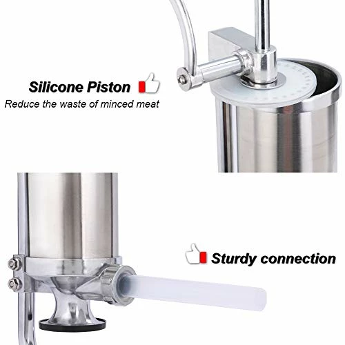 Top 10 π MASTER FENG Sausage Stuffer, Stainless Steel Homemade Sausage Maker Vertical Meat Filling Kitchen Machine, Packed 8 Stuffing Tubes (2.5LBS/1.5L) π - Image 2