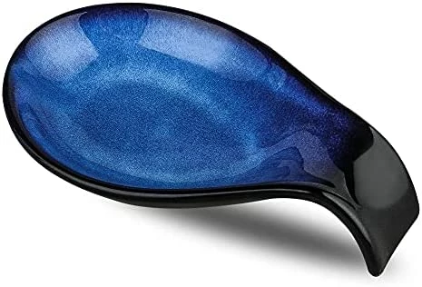 Cheap π Nihow Ceramic Spoon Rest: 4 Inch Stable Utensil Rest - Heat Resistant Spoon Holder For Kitchen Counter/Countertop/Stove Top - Dishwasher Safe - Elegant Blue (1 PC) π - Image 12