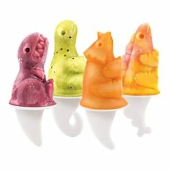 Best Pirce ✨ Tovolo Dino Ice Pop Molds, Flexible Silicone, Easily-Removable, Dishwasher Safe, Set Of 4 Popsicle Makers With Sticks 🎁