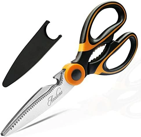 Cheapest ❤️ Kitchen Shears, Acelone Premium Heavy Duty Shears Ultra Sharp Stainless Steel Multi-function Kitchen Scissors For Chicken/Poultry/Fish/Meat/Vegetables/Herbs/BBQ… (Orange Black) 🛒 - Image 9
