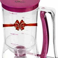 Buy ⌛ KPKitchen Pancake Batter Dispenser - Kitchen Must Have Tool For Perfect Pancakes, Cupcake, Waffle, Muffin Mix, Crepe & Cake - Easy Pour Baking Supplies For Griddle - Pancake Maker With Measuring Label 🧨
