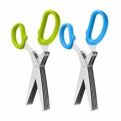 Flash Sale π― Sowist 2 Pack Herb Scissors With 5 Blades And Cleaning Brush, Multi-purpose Kitchen Shear - Cutter, Chopper And Mincer Heavy Duty Shears For Cutting, Shredding And Cooking Fresh Garden Herbs (Green And Blue) 2 Pack/green And Blue π₯