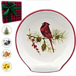 New 👍 Woobud Cardinal Gifts - Cardinal Spoon Rest, Cardinal Decor Affordable Xmas Stocking Stuffers Ideas 2022 - Under $15, Red 🎅 Christmas Spoon Rest For Stove Top Cardinal 🎅 Christmas Decorations Kitchen Holiday 🤩