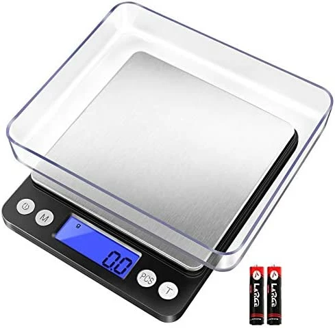 Buy π Fuzion Digital Kitchen Scale 3000g/ 0.1g, Pocket Food Scale 6 Measure Modes, Gram Scale With 2 Trays, LCD, Tare, Digital Scale Grams And Ounces For Food, Cooking, Nutrition, Reptiles(Battery Included) Gold π - Image 6