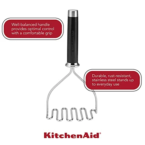 Hot Sale β KitchenAid Gourmet Stainless Steel Wire Masher, 10.24-Inch, Black β - Image 2