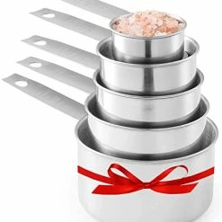 Brand new 👍 Stainless Steel Measuring Cups, Laxinis World 5 Piece Stackable Measuring Set (1) 🧨