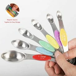 Best reviews of 🔔 YellRin Magnetic Measuring Spoons Set Dual Sided Stainless Steel Set Of 6 Stackable Magnetic Teaspoon Tablespoon For Measuring Dry And Liquid Ingredients Color 🔔