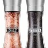 Top 10 ✨ Salt And Pepper Grinder Set, YYC Stainless Steel Salt Pepper Grinders - Unique Pattern/Font Label Design,Adjustable Coarseness,Pepper Grinder Refillable Suitable For Sea Salt,Pepper Etc 🥰