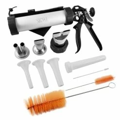 Deals ⭐ SIGVAL Classic Jerky Gun, Easy-Clean Jerky Maker, Aluminum Barrel With 4 Stainless Steel Nozzles & Bag 👍
