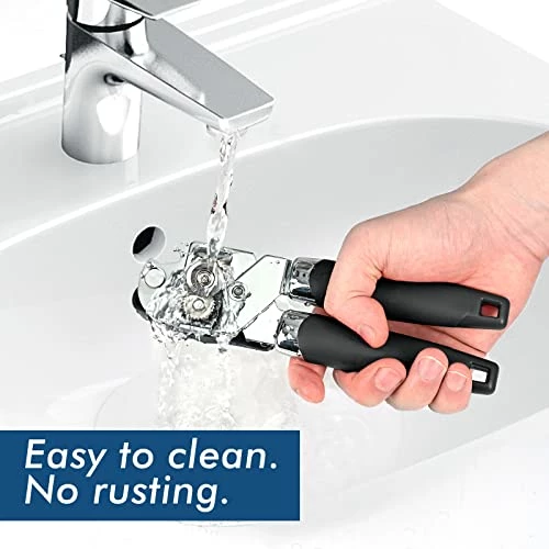 Top 10 βοΈ Elyum Can Opener, 3 In 1 Can Opener Manual Anti-Slip Grip Can Opener Smooth Edge, Heavy Duty Can Openers For Seniors With Arthritis, Young People, Black Red π― - Image 4