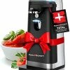 Flash Sale 🎁 POHL SCHMITT Electric Can Opener, Knife Sharpener And Bottle Opener, Easy Push Down Lever, Black 🔥
