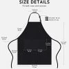 Promo 🔥 Syntus 2 Pack Adjustable Bib Apron Waterdrop Resistant With 2 Pockets Cooking Kitchen Aprons For 👩 Women Men Chef, Black ✨