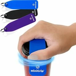Deals 🤩 MiniGrip Rubber Jar Opener Gripper (3 Pack) – Designed In The USA For Exceptional Grip - Portable Twist Top Bottle Opener With Keyring Carabiner 7-pack 🎁