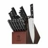 Coupon 🔔 HENCKELS Dynamic Razor-Sharp 15-pc Knife Set, German Engineered Informed By 100+ Years Of Mastery, Chefs Knife, Dark Brown 😀