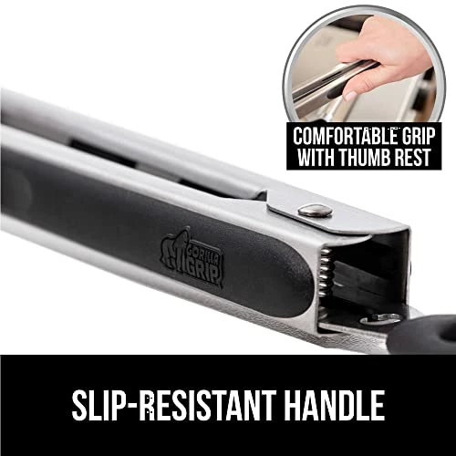 Flash Sale 😀 Gorilla Grip Stainless Steel Silicone Tongs For Cooking, Set Of 2, Includes 7 And 9 Inch Locking Kitchen Tong, Heat Resistant Tip, Strong Grip For Meat, Perfect For Nonstick Pans And BBQ, Black 🎁 - Image 3