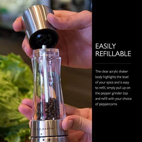 Hot Sale π₯° COLE & MASON Derwent Pepper Grinder - Stainless Steel Mill Includes Gourmet Precision Mechanism And Premium Peppercor β - Image 3