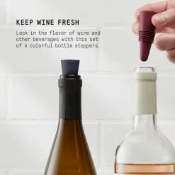 Budget 🧨 Rabbit Bottle Stoppers, Set Of 4, Multicolor 🤩