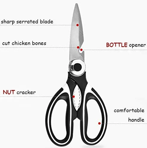 Flash Sale π Kitory Kitchen Shears - Ultra Sharp Premium Scissors With Sheath - Heavy Duty Poultry Shears-Nut Cracker-Bottle Opener- Multi Purpose Scissors Shears01+02 βοΈ - Image 2