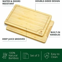 Cheap 🎁 ROYAL CRAFT WOOD Wood Cutting Board Set - Bamboo Cutting Board With Juice Groove - Kitchen Chopping Board For Meat (Butcher Block) Cheese And Vegetables | Heavy Duty Serving Tray W/Handles (3) ✔️