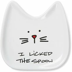 Coupon 🤩 Pavilion Gift Company Blobby Cat, Cat Spoon Rest"I Licked The Spoon", 5", White ⌛