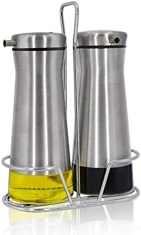 Cheap π Aelga Olive Oil And Vinegar Dispenser Bottle Set 2 Pack Elegant Stainless Steel Oil Dispenser Set- Oil Dispenser Bottle For Kitchen With Drip Free White+black π - Image 8