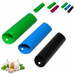 New 👏 Sinnsally Garlic Peeler Skin Remover Roller Keeper,Easy Quick To Peeled Garlic Cloves With Best Silicone Tube Roller Garlic Peeling Kitchen Tool(3 Colors) 👍