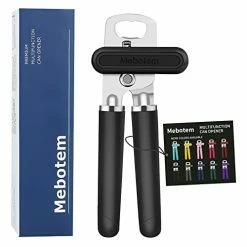Cheapest ✨ Mebotem 10 Colors Can Opener Manual Handheld Heavy Duty Hand Can Opener Smooth Edge Comfortable Grip Safety Can Openers, Oversized Easy Turn Knob, Sharp Cutting Wheel, Built In Bottle Opener, Black 😀