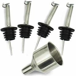 Best Pirce 😉 Delove Olive Oil Bottle Pourer Spout Set - Easily Turn Your Bottles Into Dispensers For Liquor, Vinegar, Syrup Or Oils - (4 Spout+Funnel) 😍