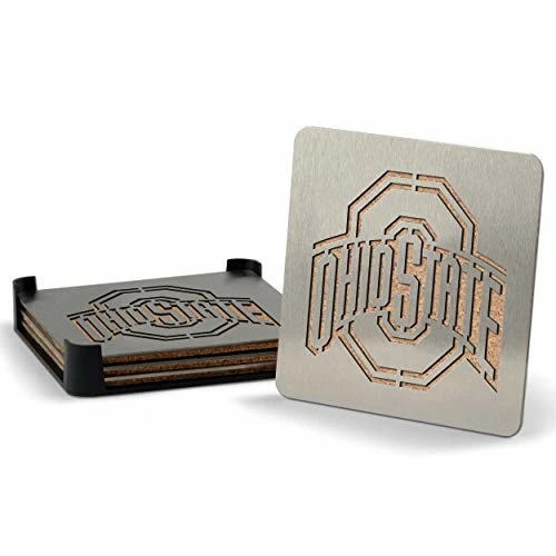 Buy π YouTheFan NCAA Boasters, 4-Piece Stainless Steel Laser-Cut Team Coaster Set π