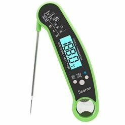 Best Sale 🎉 Searon Meat Thermometer For Cooking - Instant Read Food Thermometer For Kitchen BBQ Grilling Smoker Baking Turkey... (Green + Black) Black+whit ✨