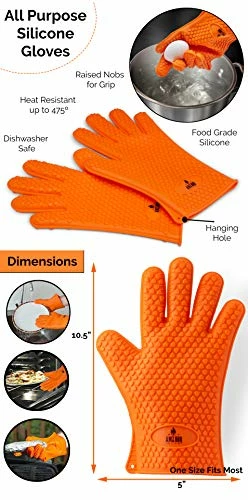 Best Pirce π AMZ BBQ CLUB Grilling Accessories - Silicone BBQ Gloves, Food Grade Meat Claws, Digital Grilling Thermometer | BBQ Set For Cooking Grilling Barbecue Roasting Baking Open Flame β - Image 5