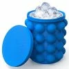 Brand new 💯 ALLADINBOX Ice Cube Mold Ice Trays, Large Silicone Ice Bucket, (2 In 1) Ice Cube Maker, Round,Portable (Dark Blue) 😉