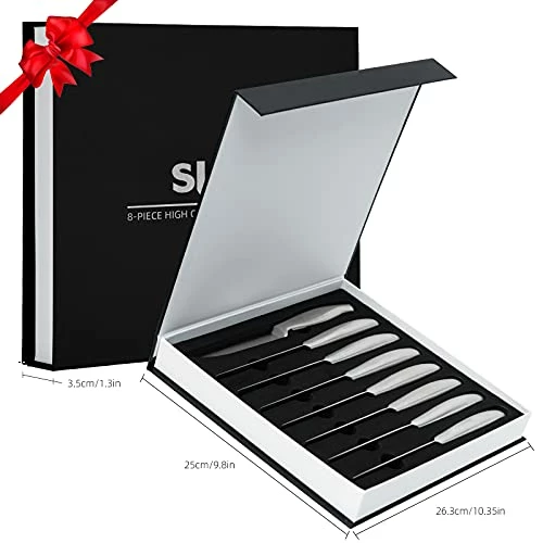 Hot Sale ✨ Slege Steak Knife Set Of 8,Steak Knives,Serrated Stainless Steel Steak Knife With Hollow Handles,Kitchen Steak Knife With Gift Box ⭐ - Image 4
