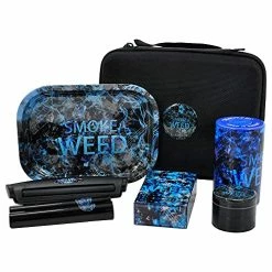 Best reviews of π 8.86 Inches Metal Herb Grinder Rolling Tray Set, Bring A Suitcase Premium Grinder, Blue π§¨