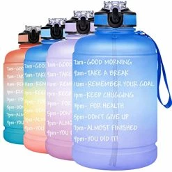 Cheap 🔥 BOTTLE BOTTLE Large Half Gallon/64oz Motivational Water Bottle With Straw& Handle，BPA Free Tritan Leakproof Water Jug For Fitness And Outdoor Sports. (blue Gradient) 🎉