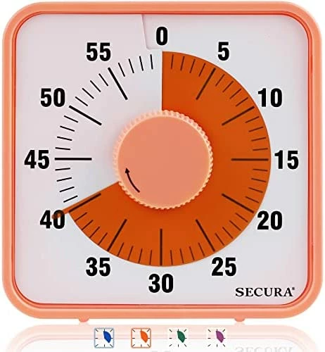Top 10 π₯ Secura 60-Minute Visual Countdown Timer, 7.5-Inch Oversize Classroom Visual Timer For Kids And Adults, Durable Mechanical Kitchen Timer Clock With Magnetic Backing (Blue) π - Image 12