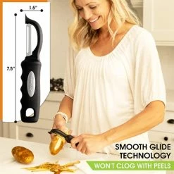 Budget 💯 Spring Chef Premium Swivel Vegetable Peeler, Black 😀