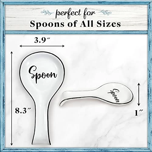 Buy π Home Acre Designs Spoon Rest For Kitchen Counter & Stove Top - White Ceramic Spoon Holder For Cooking & Counter Protection - Essential Kitchen Gadgets - White Farmhou β - Image 2