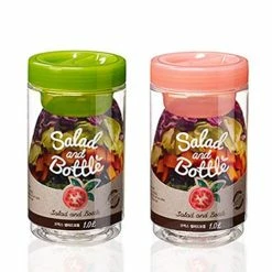 Cheap 🥰 Komax Salad Bottle Set Of 2, With Leak Proof Salad Sauce 👗 Dressing Case (Pink, Green) 🌟