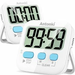 Best Sale 😀 ANTONKI Timer, Kitchen Timer, Timer For Kids, Digital Timer For Cooking, Egg Timer, Magnetic Desk Timers For Teacher, Classroom, Toothbrush, Exercise, Bathroom, Oven, Baking, Table, Productivity - 2 Pack 2 Pack Timer W/ Battery - Soft Pink [upgraded Version] 👍