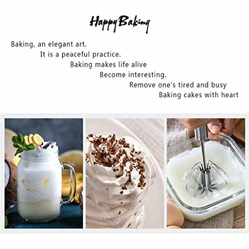 Cheap ❤️ Digead Stainless Steel Egg Whisk, Hand Push Rotary Whisk Blender, Versatile Milk Frother, Hand Push Mixer Stirrer For Blending, Whisking, Beating & Stirring (12in) ✔️ - Image 4