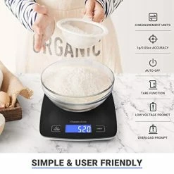 Best reviews of 😀 Geekclick Digital Food Kitchen Scale, 22lb Scale For Food Weight Grams And Oz, Kitchen Tools For Baking, Cooking, Meal Prep, Weight Loss, 1g/0.05oz Precise Graduation, Easy Clean Tempered Glass-Bla 👍
