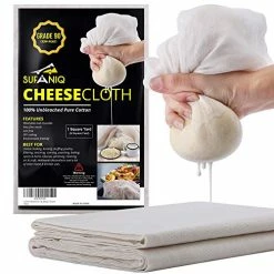 Budget 🥰 Sufaniq Cheesecloth For Straining Grade 90 (9 Sq Feet), 100% Pure Cotton Cheese Cloths For Straining Reusable, Unbleached Ultra Fine Cheese Cloth Fabric, Premium Muslin Cloth For Straining (1 Sq Yard) 😀